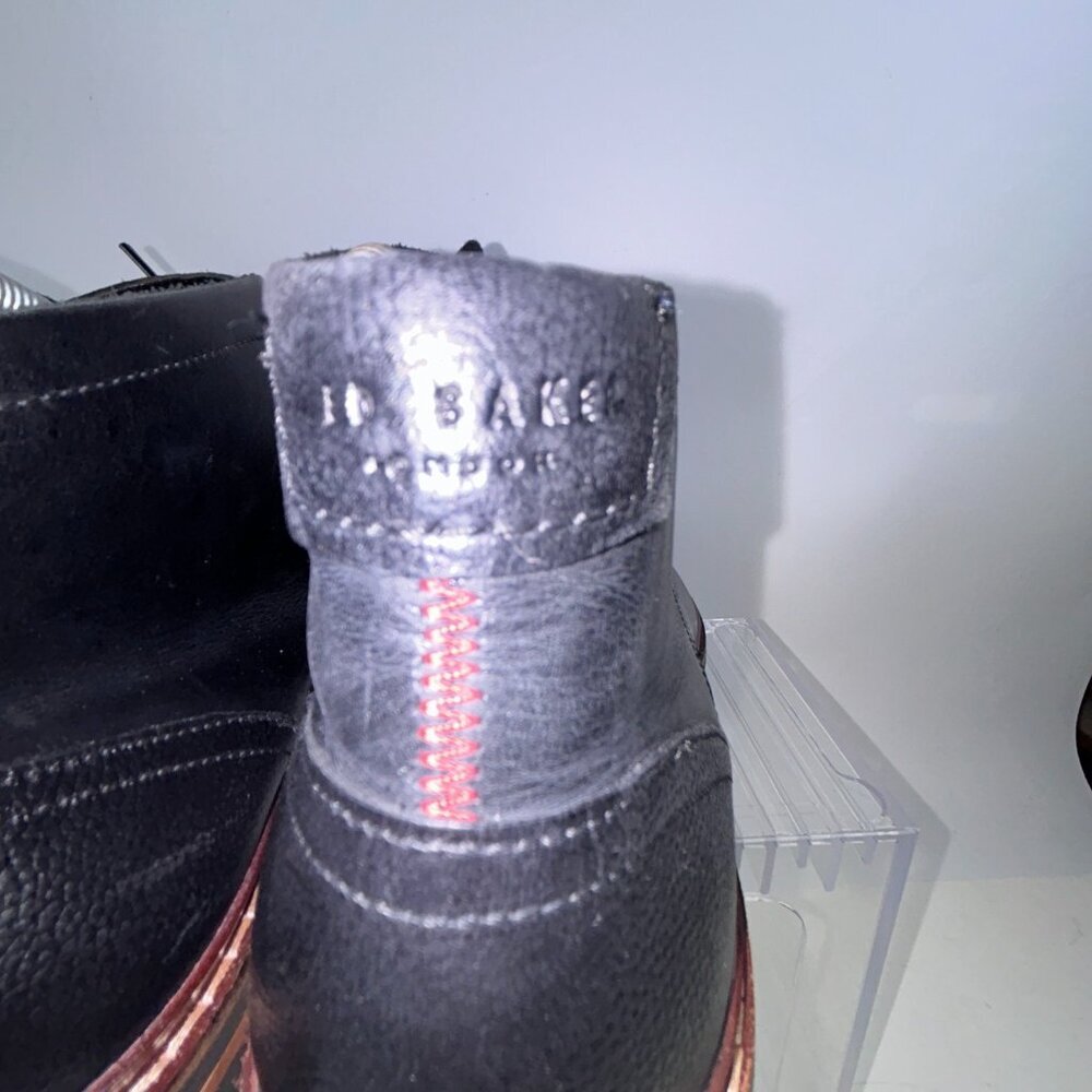 Ted Baker Crint Leather Chukka Boot Black Red Stitching Size EU45, US 12 - Picture 10 of 16